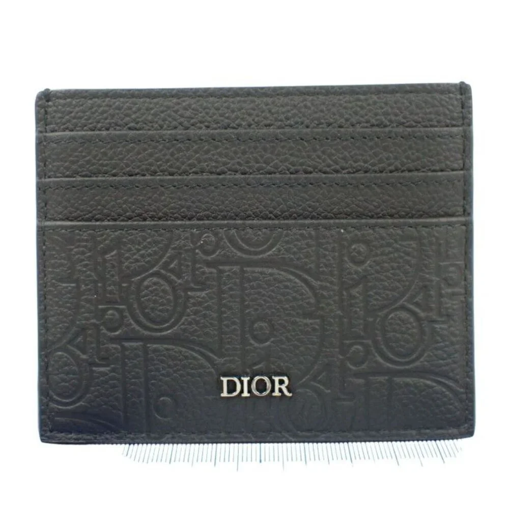 Dior Card Case Gravity Card Holder Black Calfskin